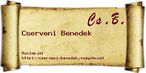 Cserveni Benedek névjegykártya