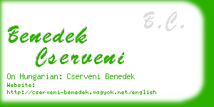 benedek cserveni business card